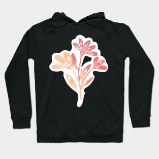 Peach Blooms: A Block Print Bouquet Hoodie